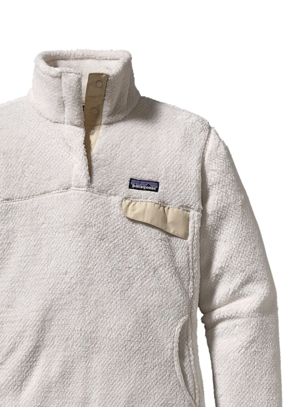 Patagonia Cream Sherpa Sweater with Tan Accents